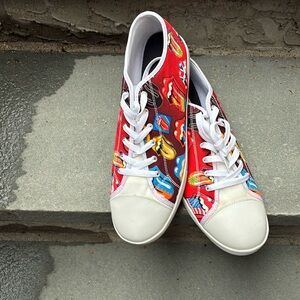 Colorful Graphic Sneakers with White Accents And Tongues New With Box